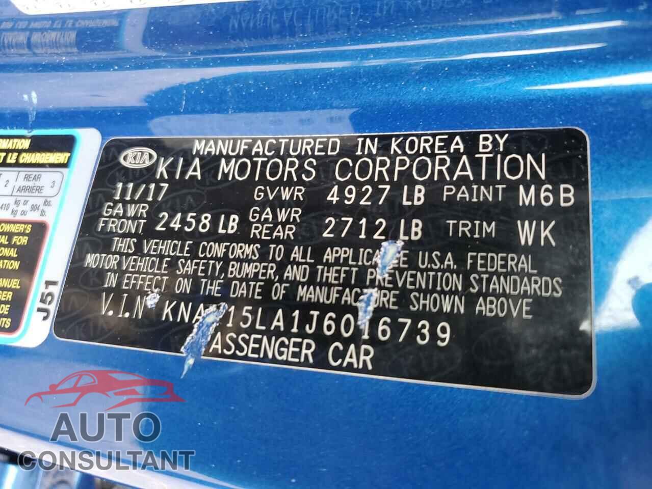 KIA STINGER 2018 - KNAE15LA1J6016739