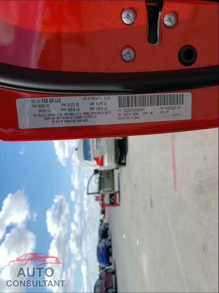 DODGE CHALLENGER 2016 - 2C3CDZAG9GH284921