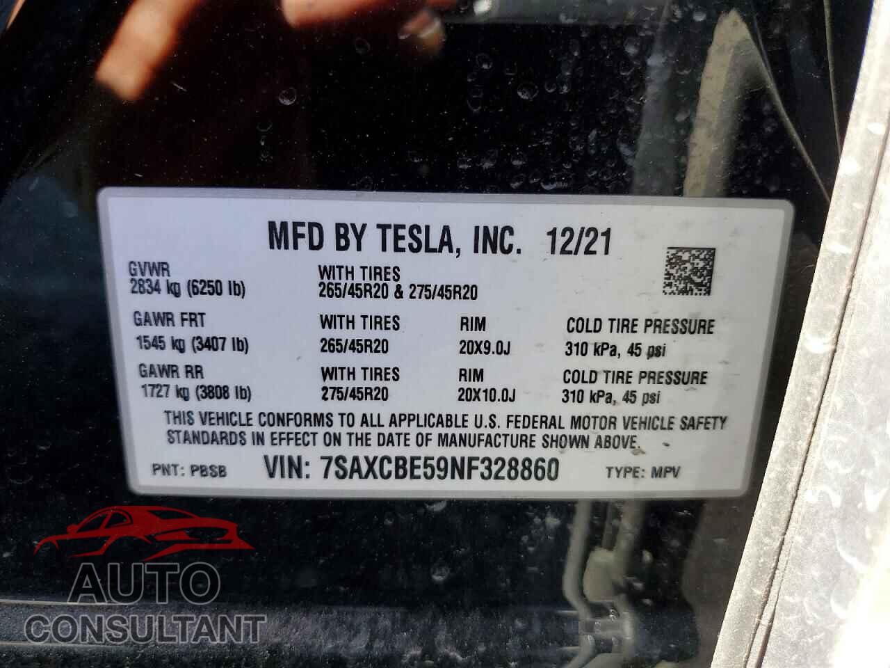TESLA MODEL X 2022 - 7SAXCBE59NF328860