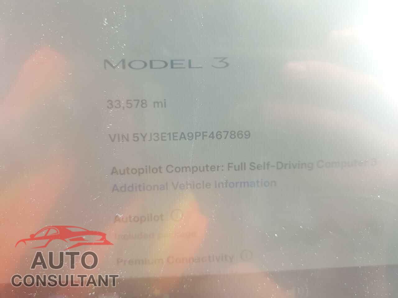 TESLA MODEL 3 2023 - 5YJ3E1EA9PF467869