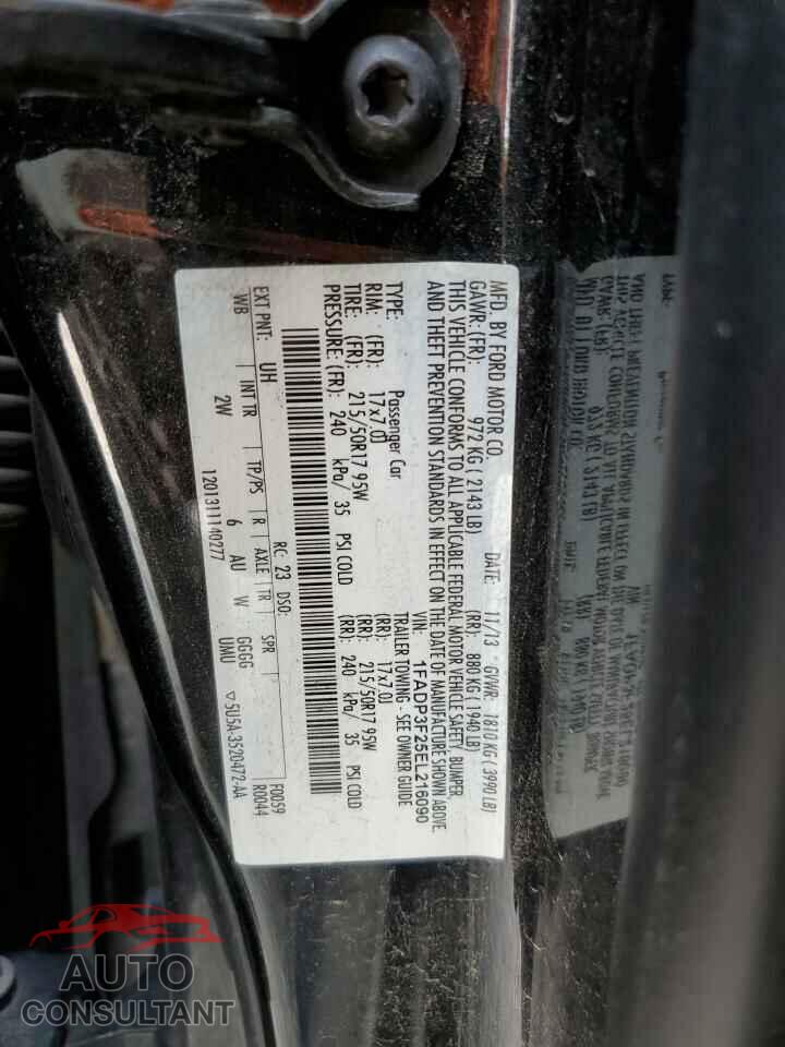 FORD FOCUS 2014 - 1FADP3F25EL216090