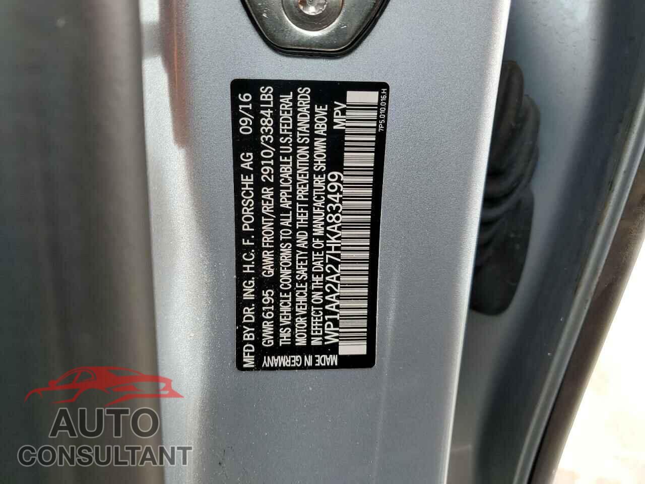 PORSCHE CAYENNE 2017 - WP1AA2A27HKA83499