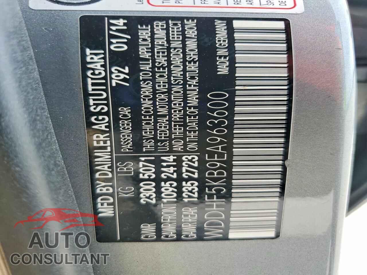 MERCEDES-BENZ E-CLASS 2014 - WDDHF5KB9EA963600