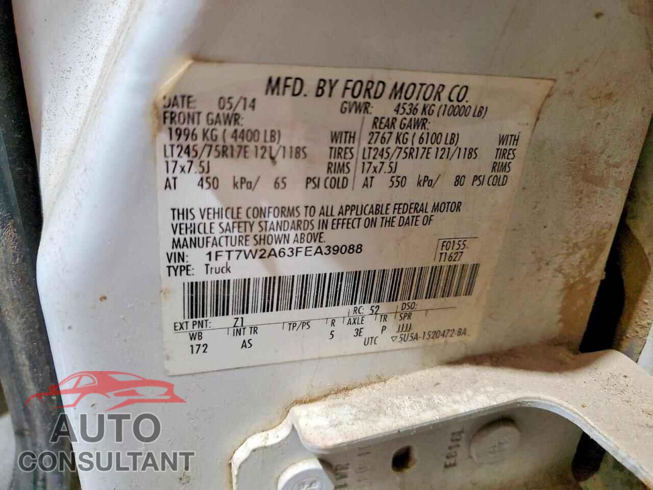 FORD F250 2015 - 1FT7W2A63FEA39088