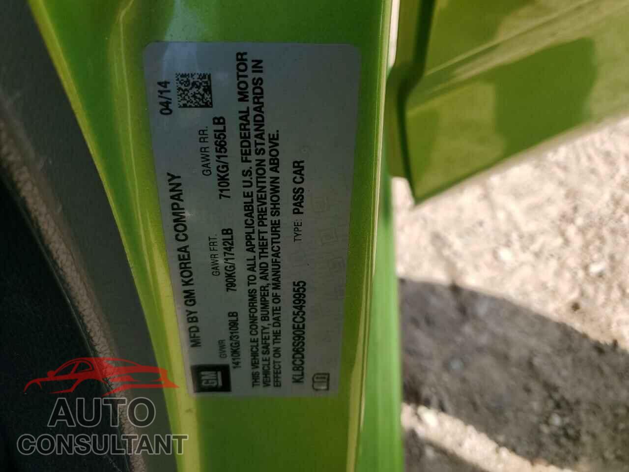 CHEVROLET SPARK 2014 - KL8CD6S90EC549955