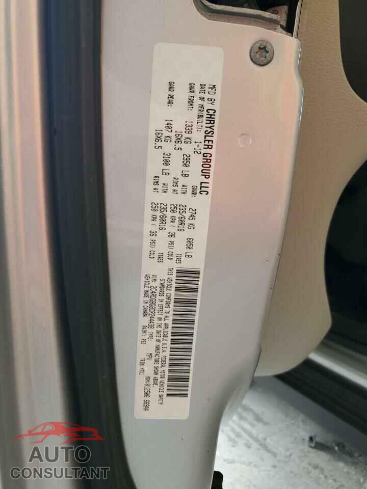 DODGE CARAVAN 2012 - 2C4RDGBG8CR244438