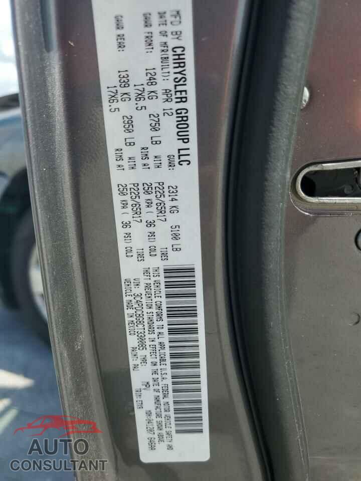 DODGE JOURNEY 2012 - 3C4PDCBG8CT330085