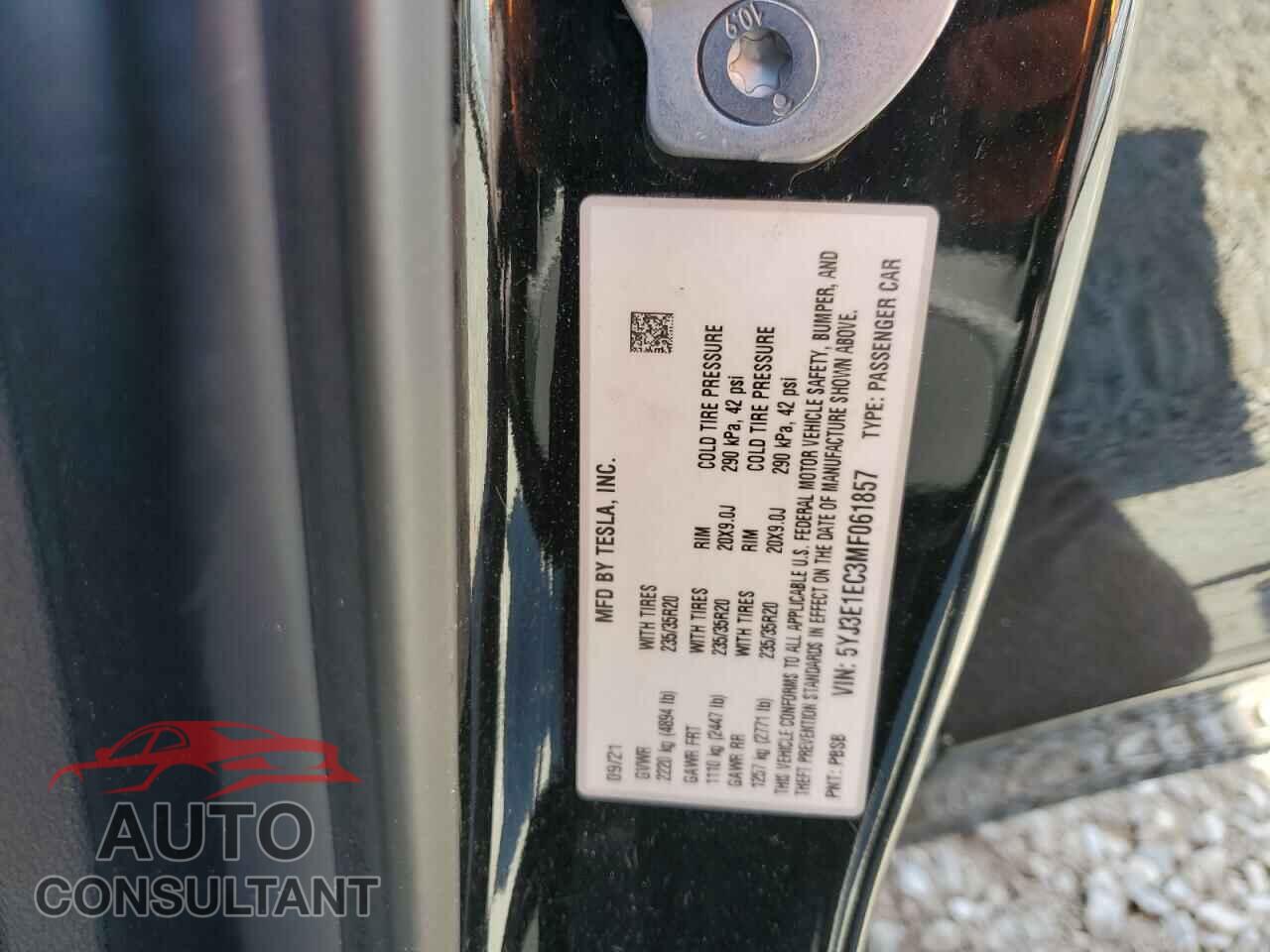 TESLA MODEL 3 2021 - 5YJ3E1EC3MF061857