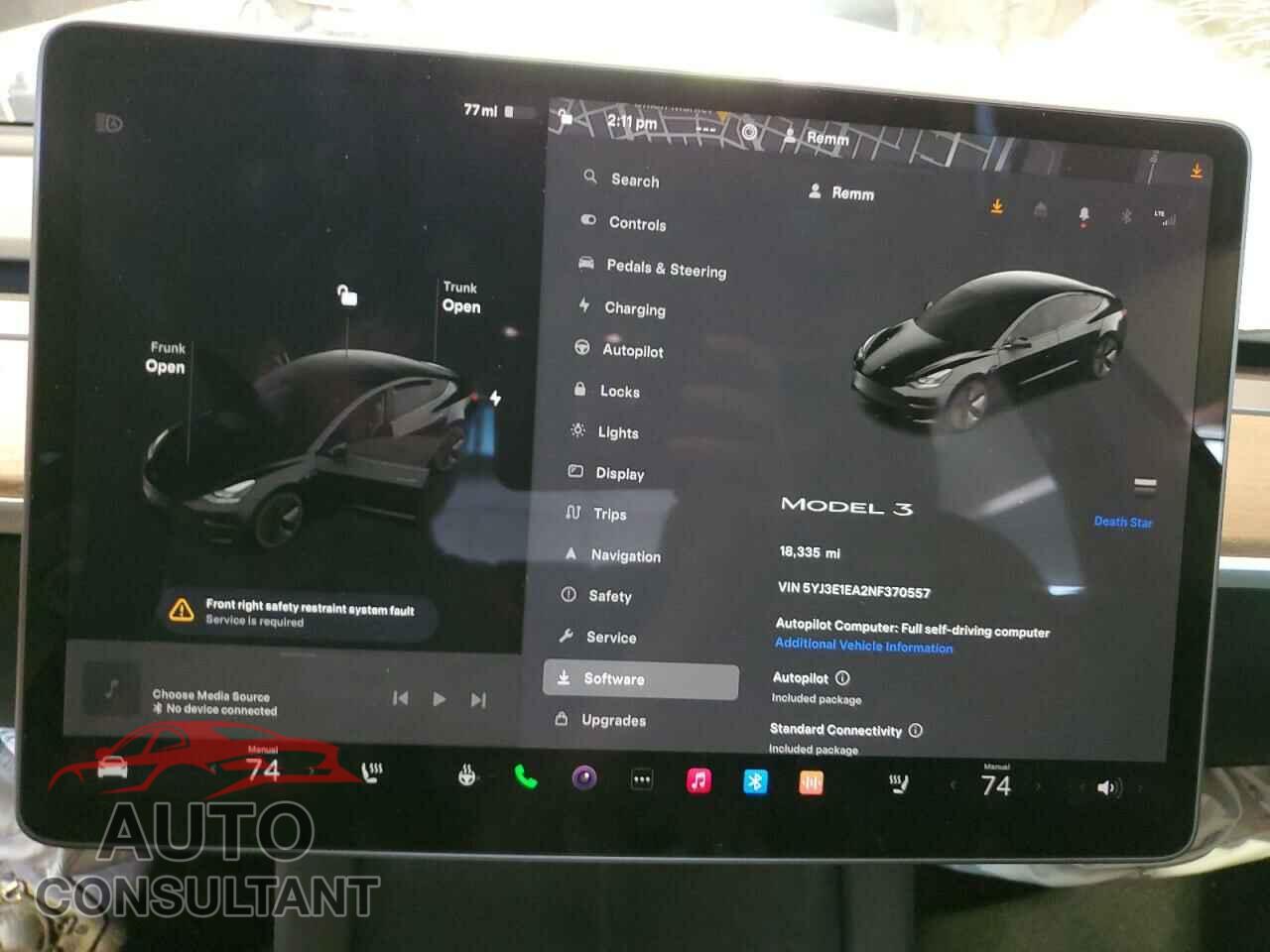 TESLA MODEL 3 2022 - 5YJ3E1EA2NF370557