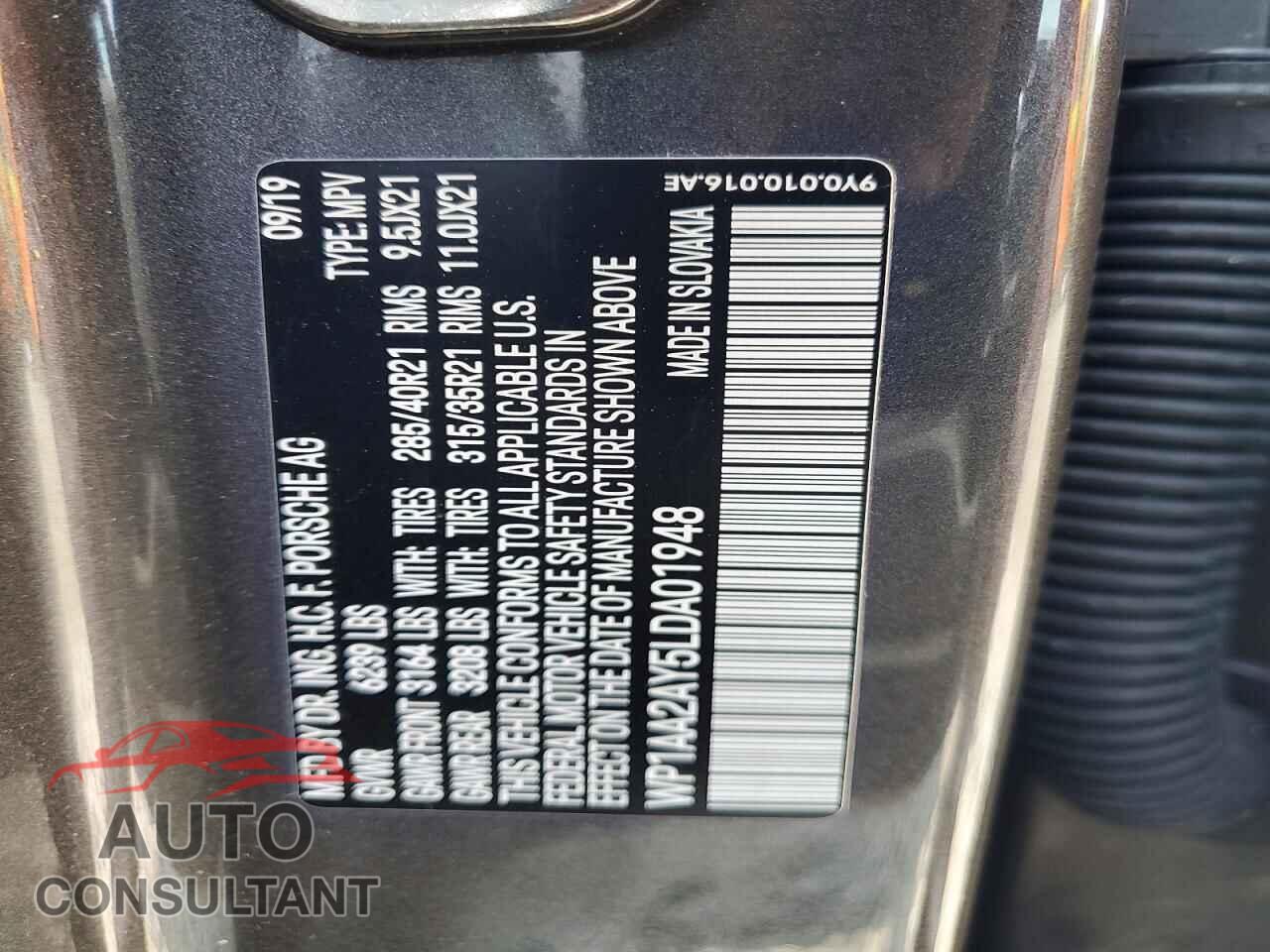 PORSCHE CAYENNE 2020 - WP1AA2AY5LDA01948