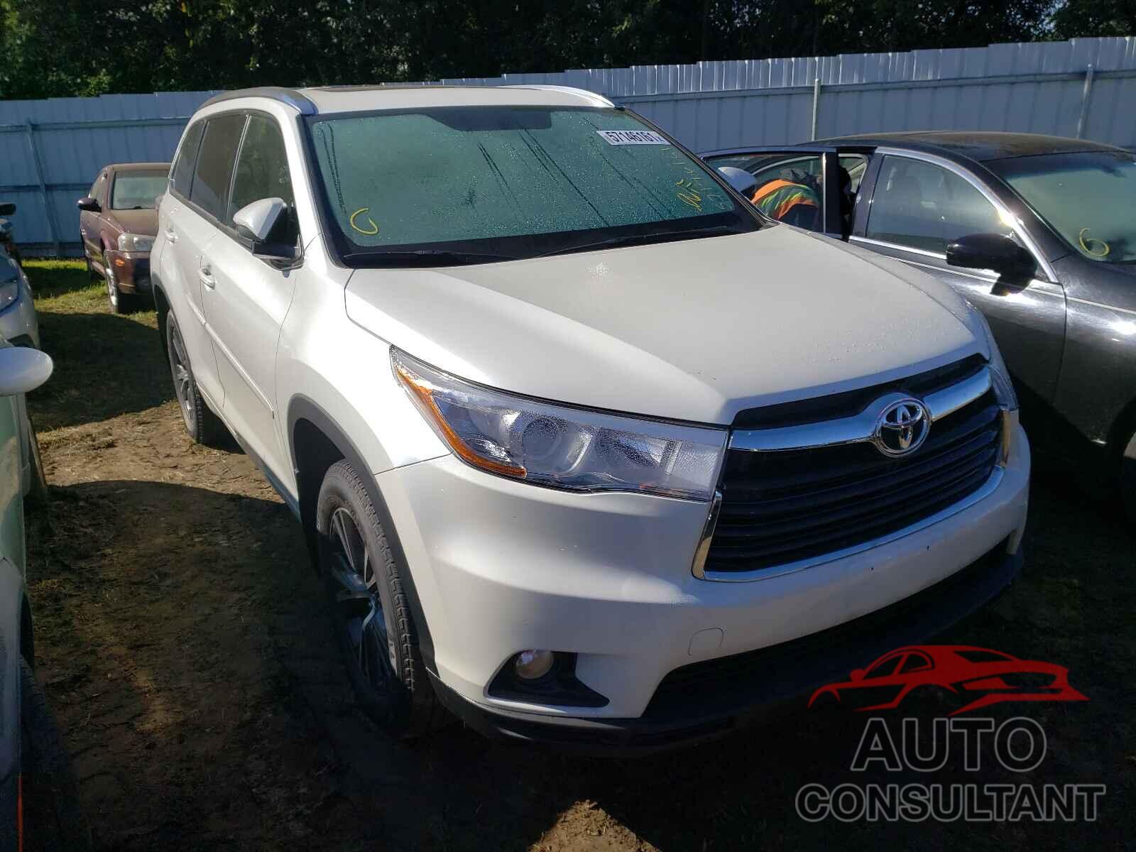 TOYOTA HIGHLANDER 2016 - 5TDJKRFH0GS340580