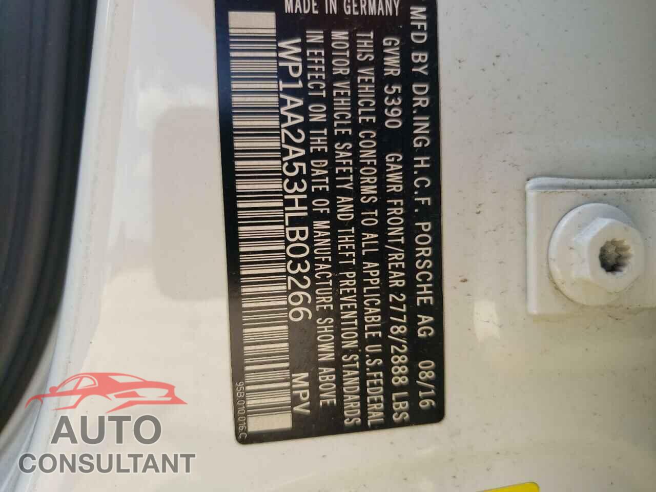 PORSCHE MACAN 2017 - WP1AA2A53HLB03266
