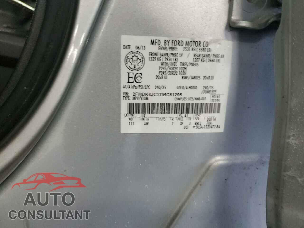 FORD EDGE 2013 - 2FMDK4JCXDBC51295