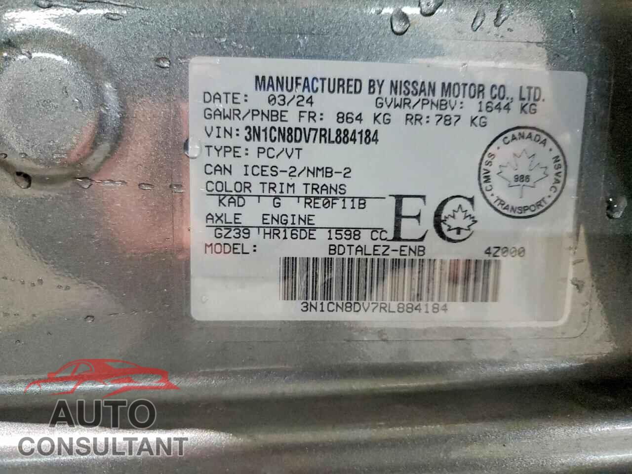 NISSAN VERSA 2024 - 3N1CN8DV7RL884184