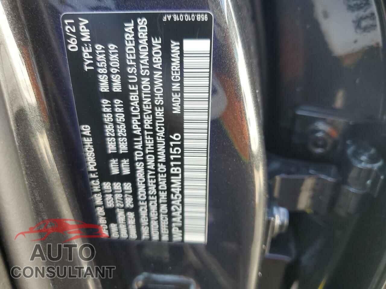 PORSCHE MACAN 2021 - WP1AA2A54MLB11516