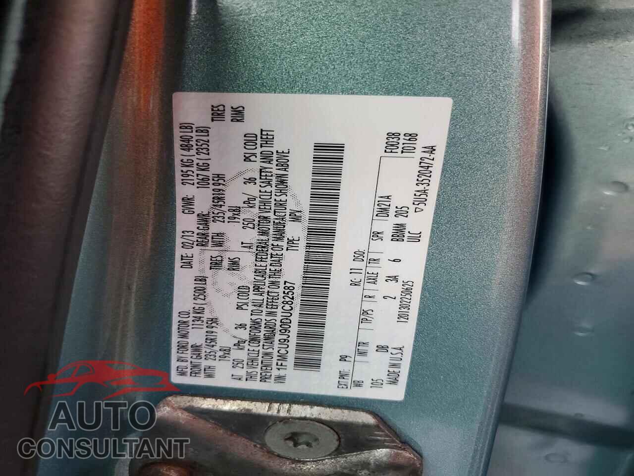 FORD ESCAPE 2013 - 1FMCU9J90DUC82587