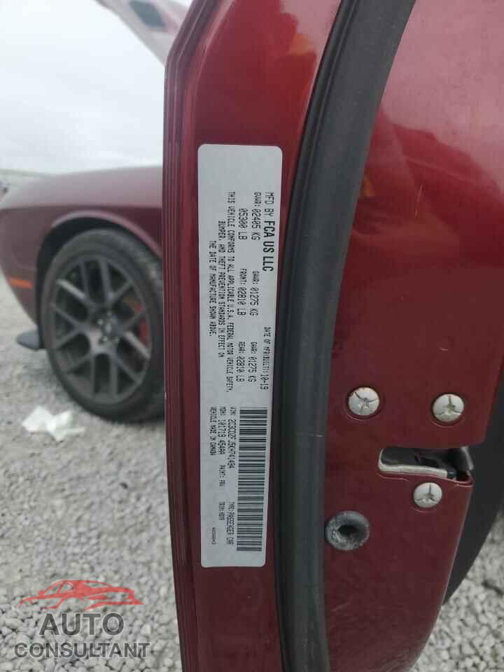 DODGE CHALLENGER 2019 - 2C3CDZFJ5KH741494