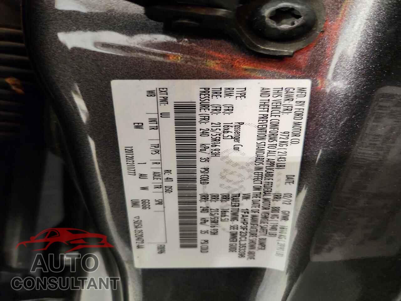 FORD FOCUS 2012 - 1FAHP3F23CL353396