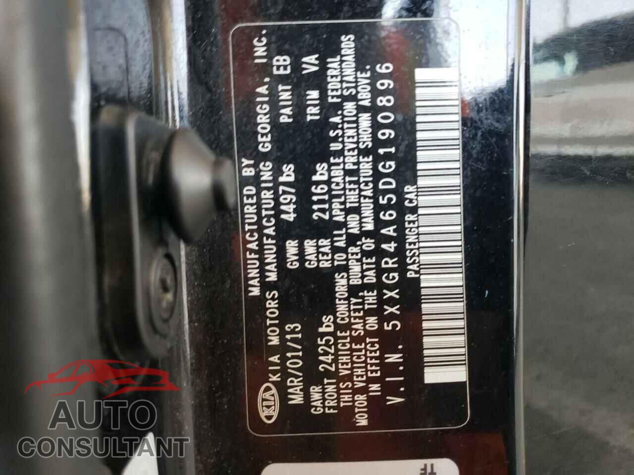 KIA OPTIMA 2013 - 5XXGR4A65DG190896