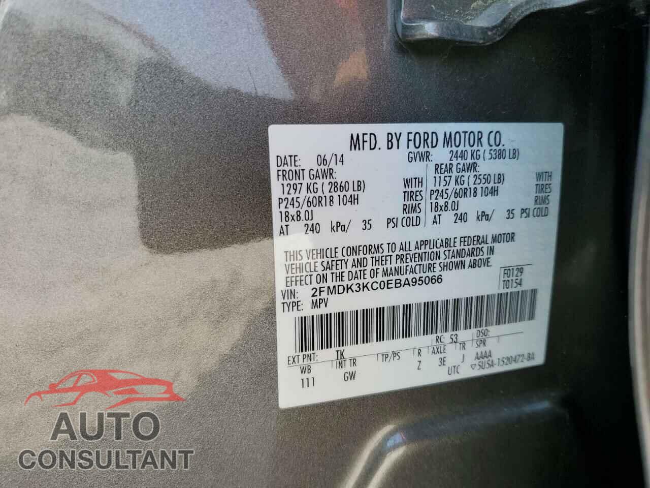 FORD EDGE 2014 - 2FMDK3KC0EBA95066