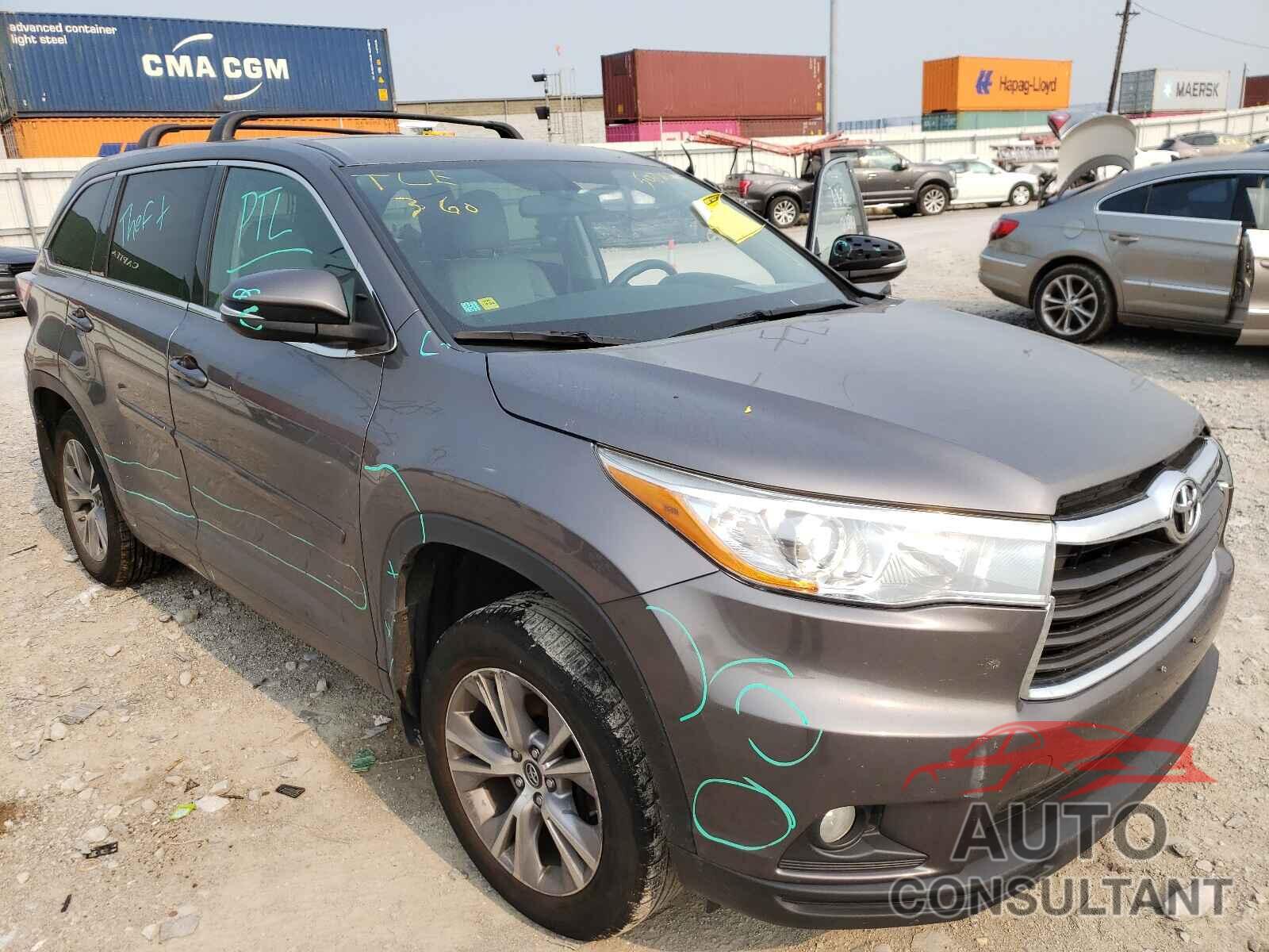 TOYOTA HIGHLANDER 2016 - 5TDBKRFH7GS295576
