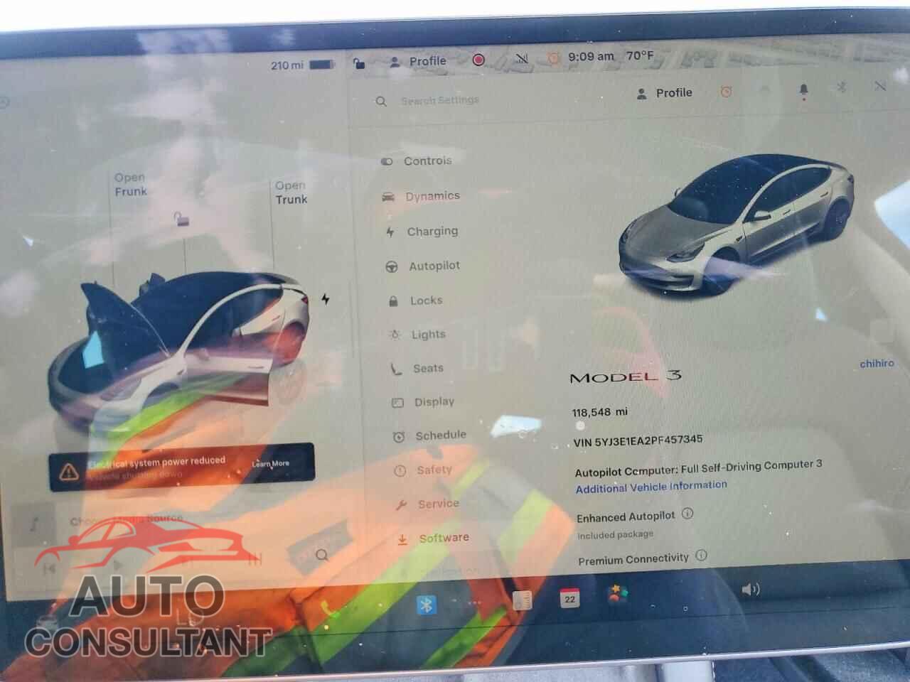 TESLA MODEL 3 2023 - 5YJ3E1EA2PF457345