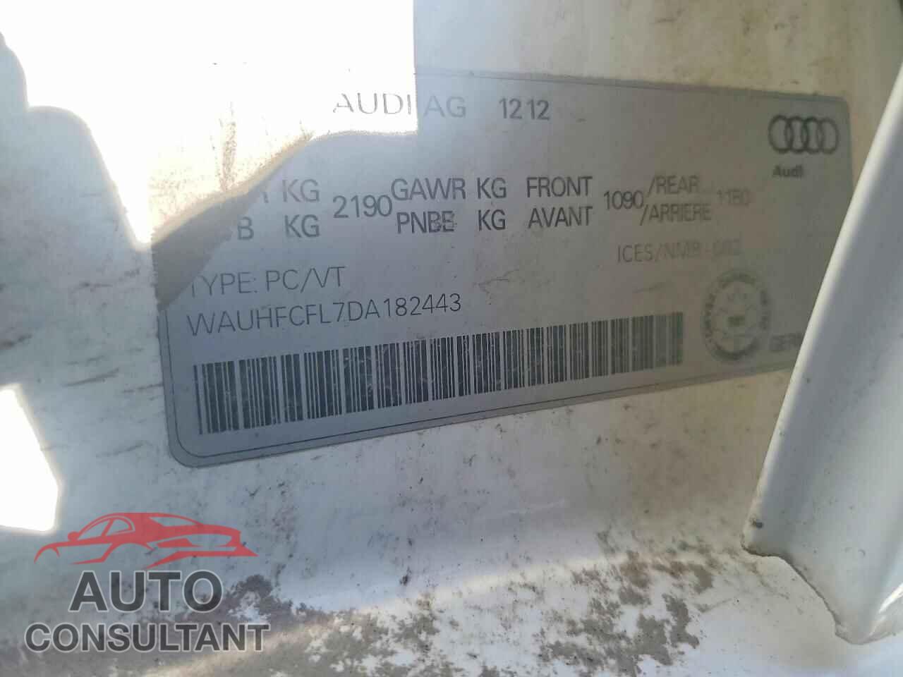 AUDI A4 2013 - WAUHFCFL7DA182443