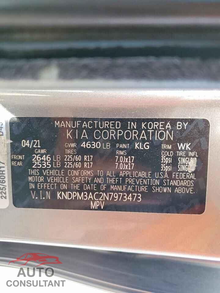 KIA SPORTAGE 2022 - KNDPM3AC2N7973473