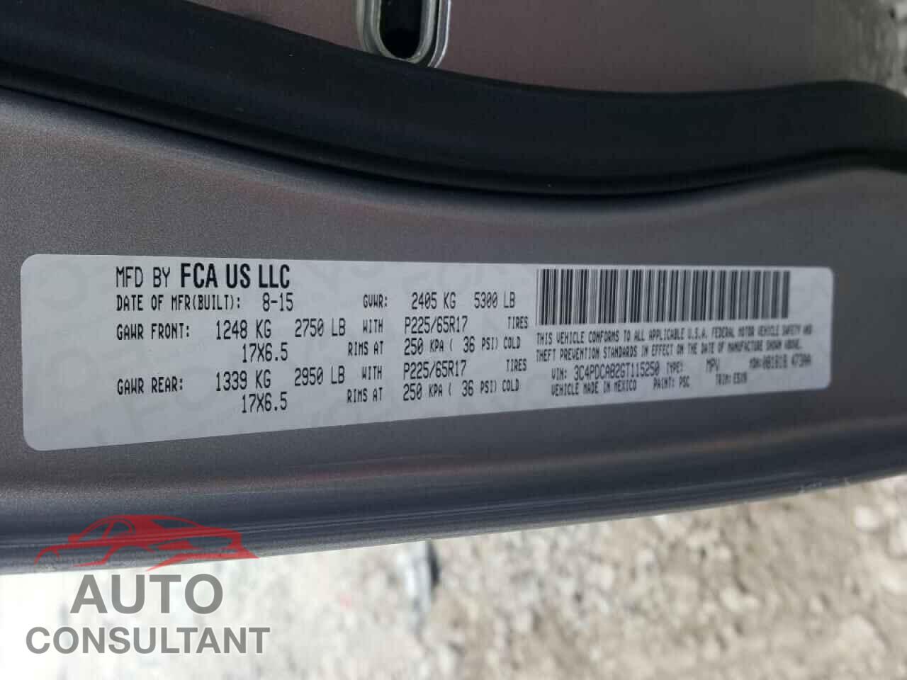 DODGE JOURNEY 2016 - 3C4PDCAB2GT115250