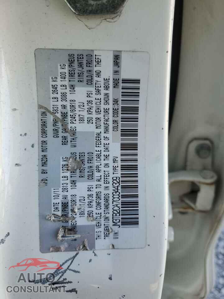 MAZDA CX-9 2012 - JM3TB2CA7C0344329