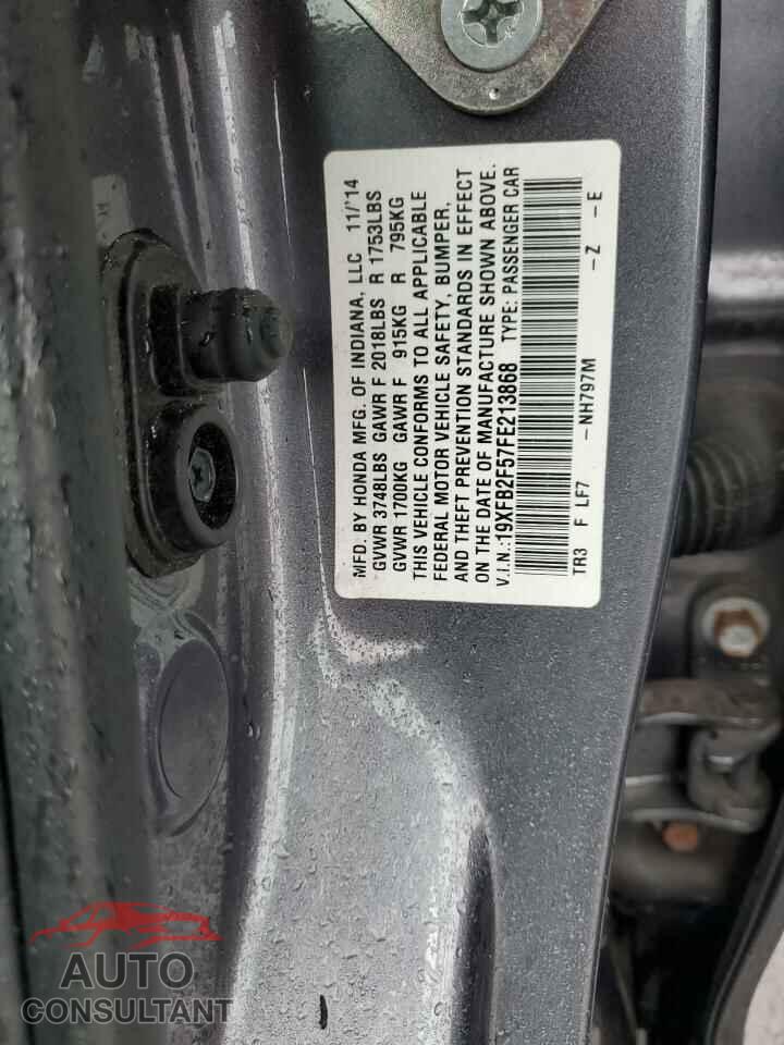 HONDA CIVIC 2015 - 19XFB2F57FE213868
