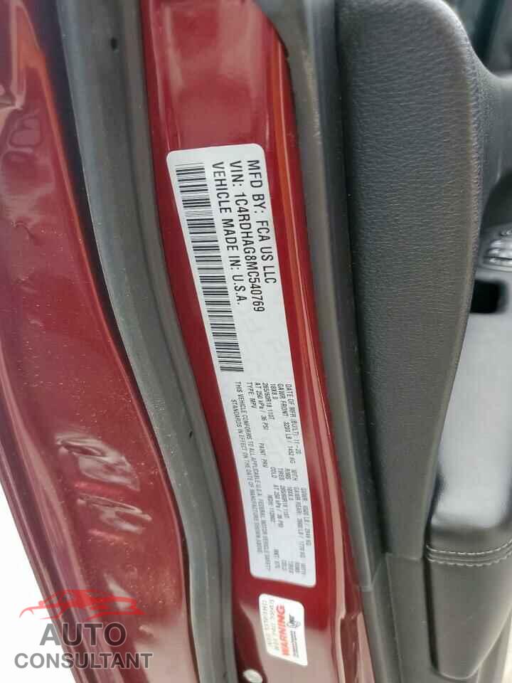 DODGE DURANGO 2021 - 1C4RDHAG8MC540769