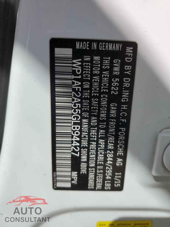 PORSCHE MACAN 2016 - WP1AF2A55GLB94427