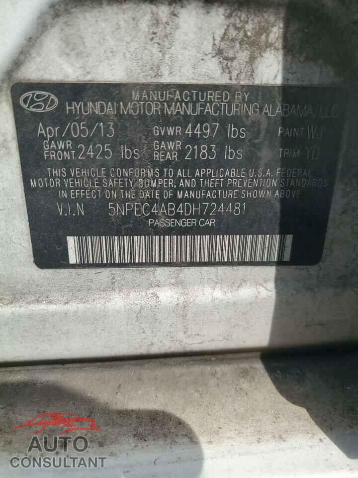 HYUNDAI SONATA 2013 - 5NPEC4AB4DH724481