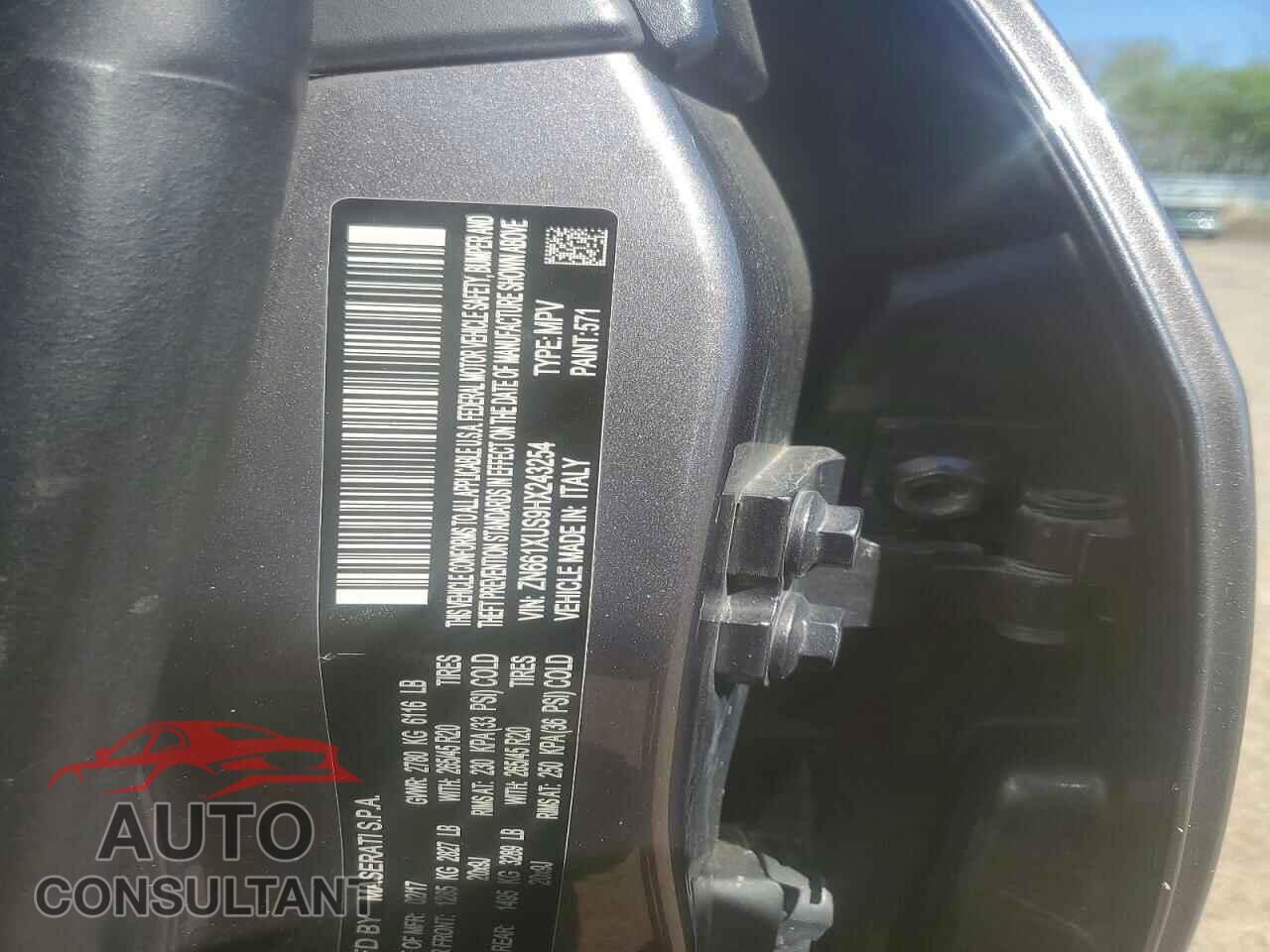 MASERATI ALL OTHER 2017 - ZN661XUS9HX243254
