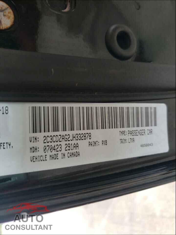 DODGE CHALLENGER 2018 - 2C3CDZAG2JH332878