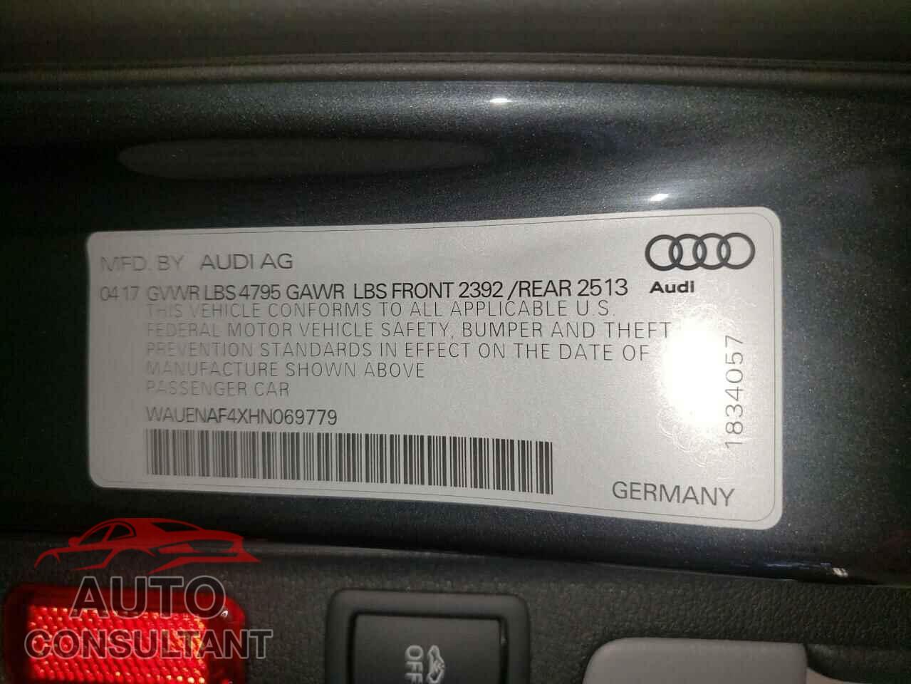 AUDI A4 2017 - WAUENAF4XHN069779