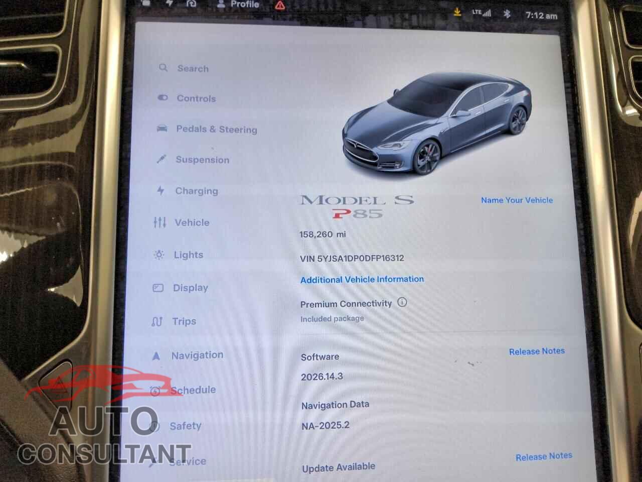 TESLA MODEL S 2013 - 5YJSA1DP0DFP16312