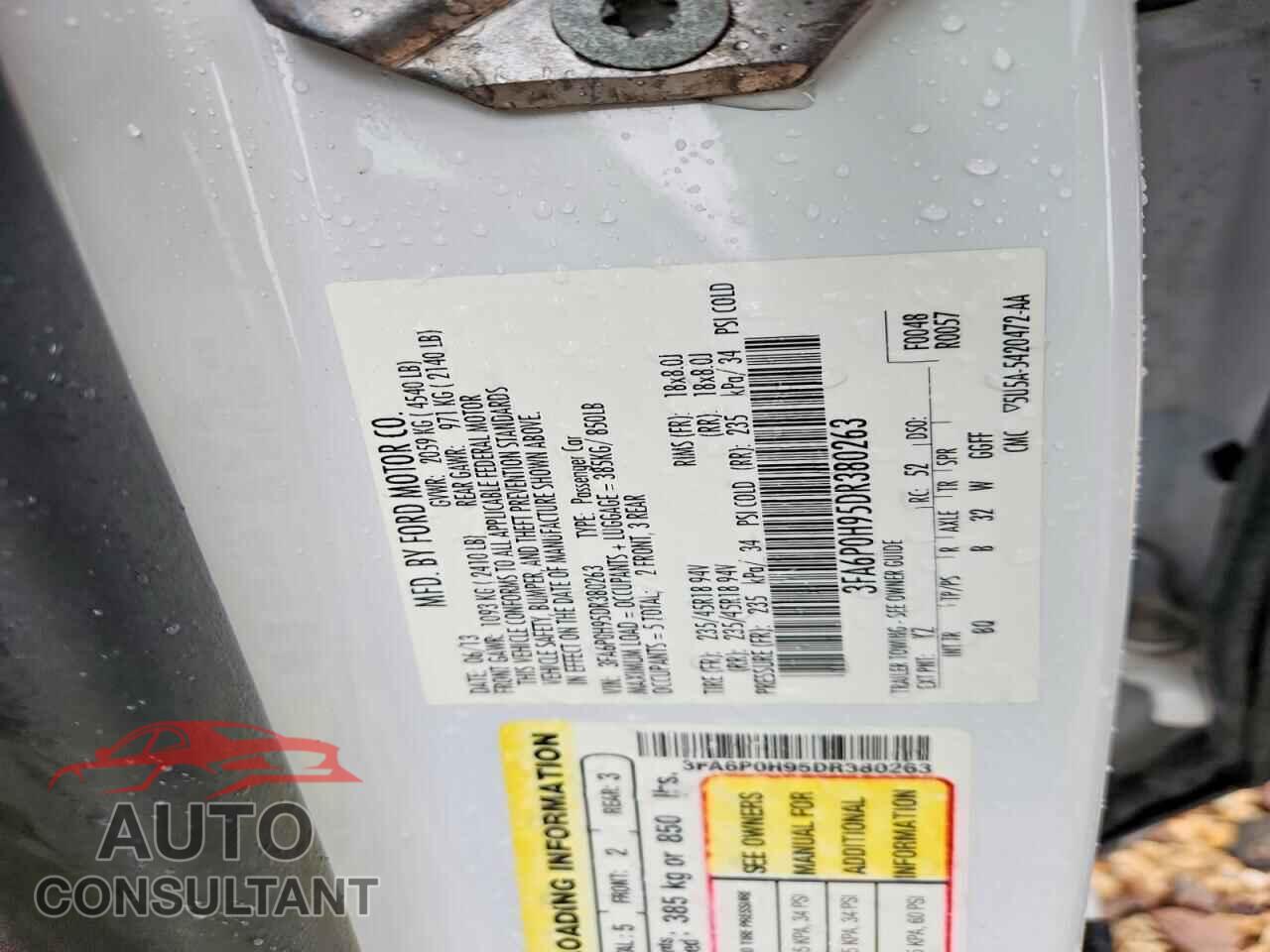 FORD FUSION 2013 - 3FA6P0H95DR380263