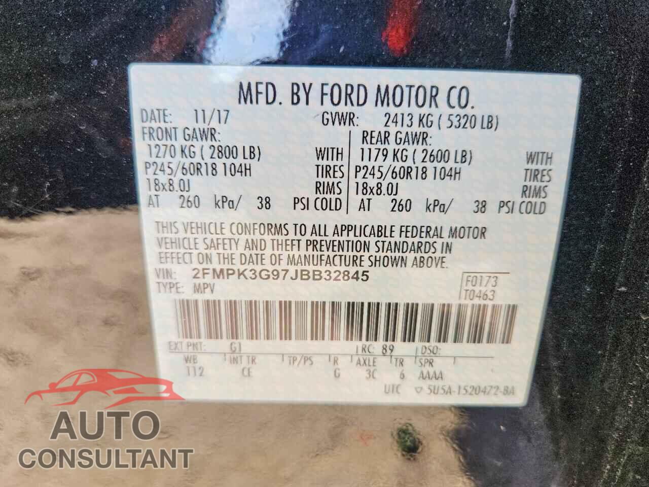 FORD EDGE 2018 - 2FMPK3G97JBB32845