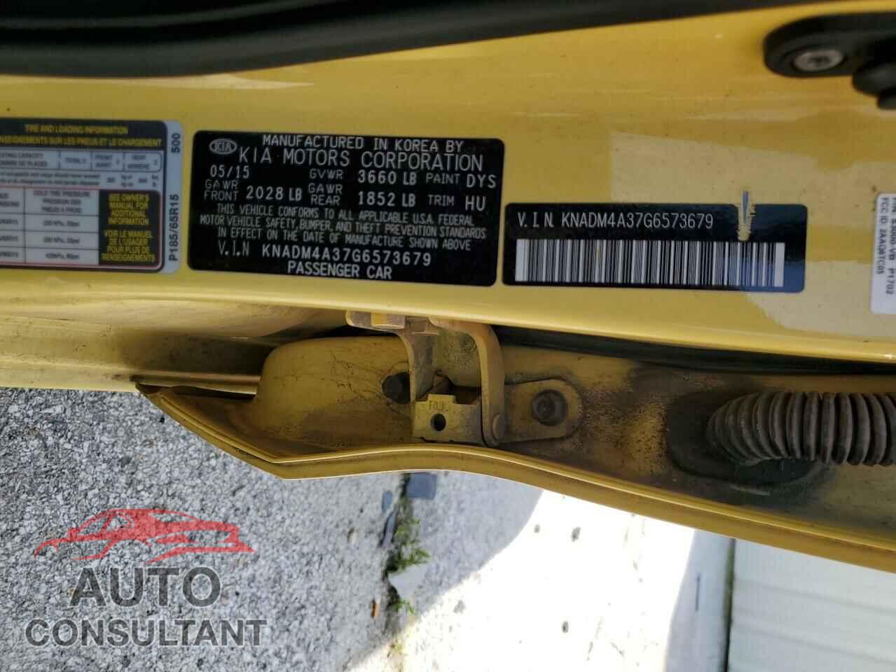 KIA RIO 2016 - KNADM4A37G6573679