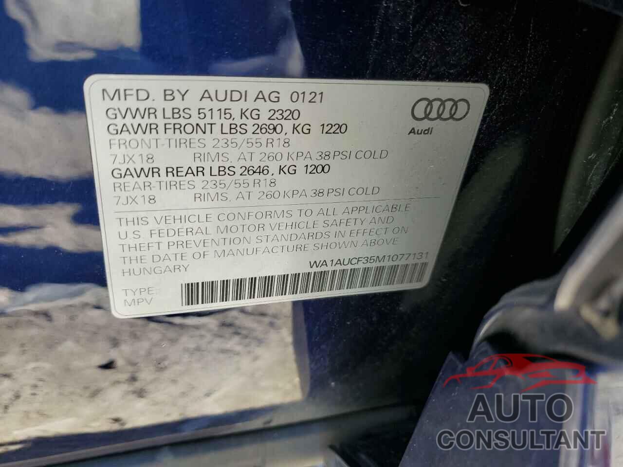 AUDI Q3 2021 - WA1AUCF35M1077131