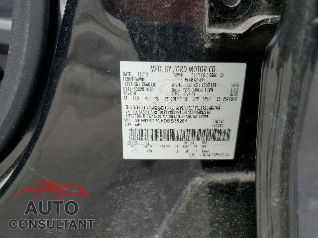 FORD EDGE 2013 - 2FMDK3JC8DBB35281