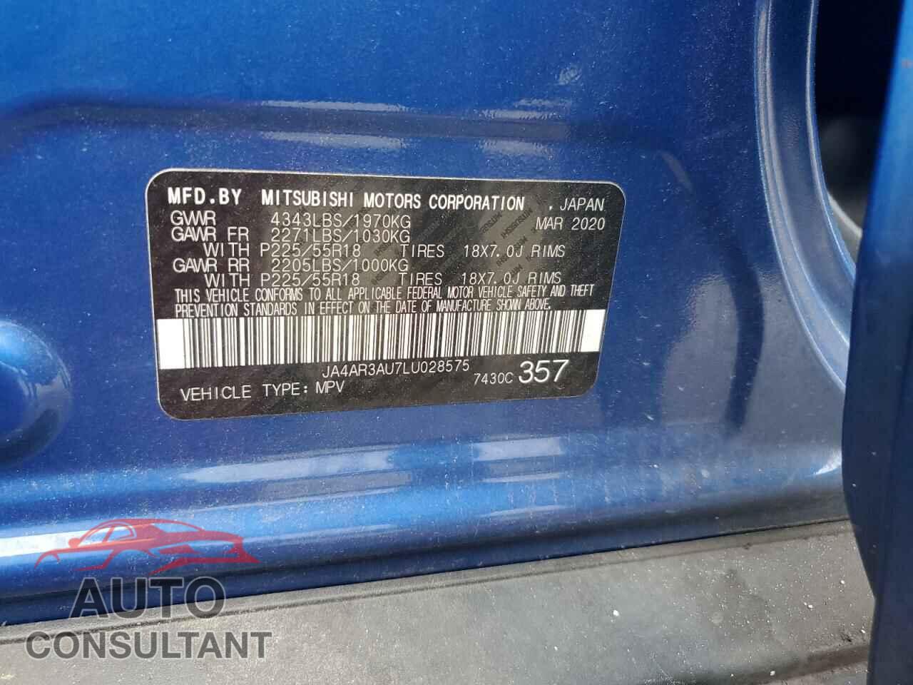 MITSUBISHI OUTLANDER 2020 - JA4AR3AU7LU028575