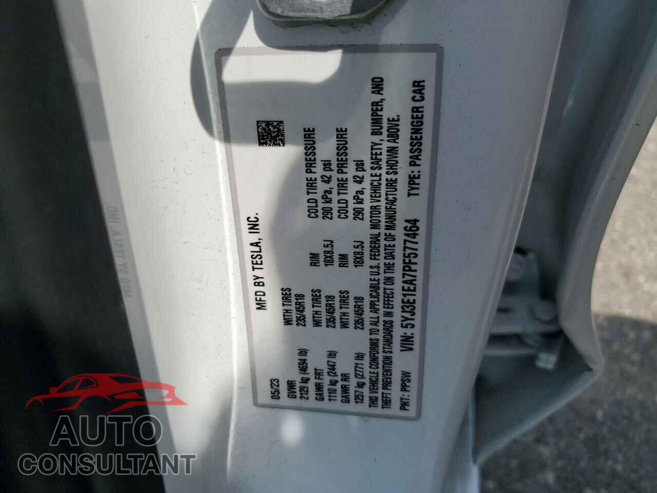 TESLA MODEL 3 2023 - 5YJ3E1EA7PF577464
