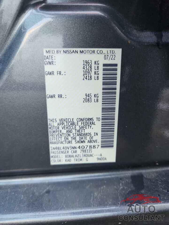 NISSAN ALTIMA 2022 - 1N4BL4DV3NN407887