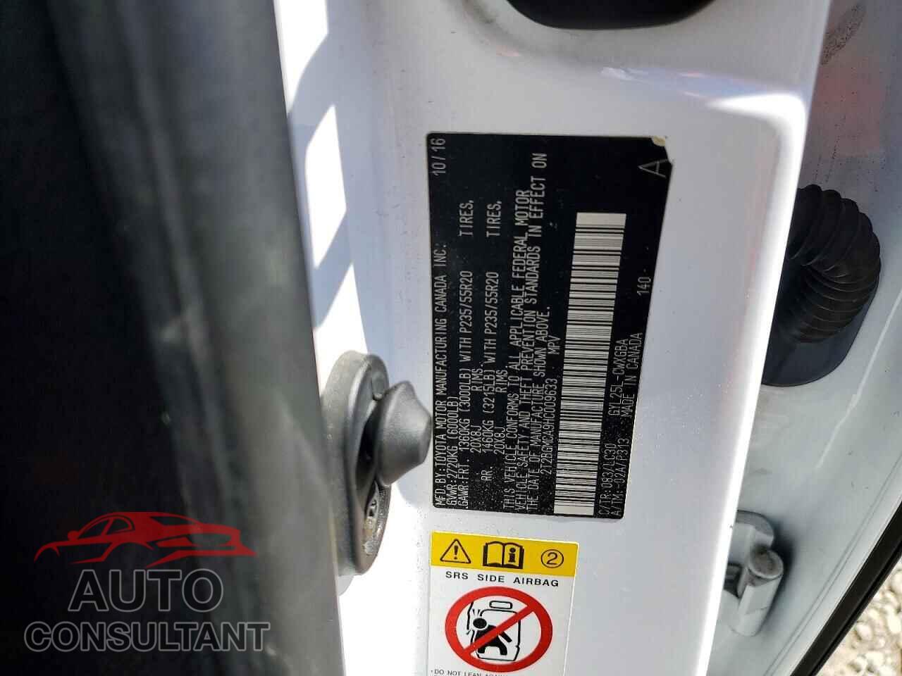 LEXUS RX450 2017 - 2T2BGMCA9HC009633