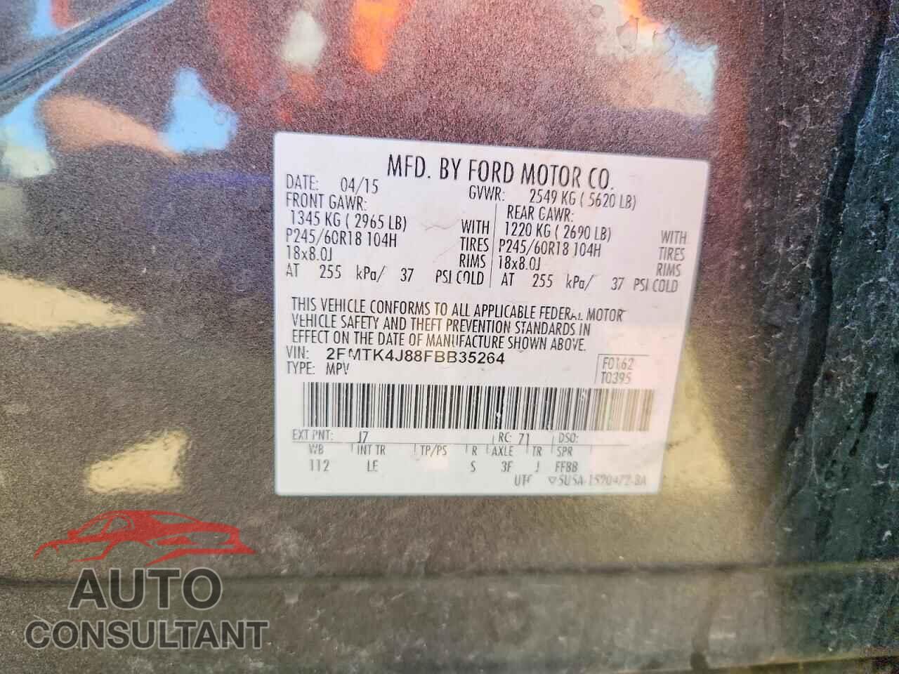 FORD EDGE 2015 - 2FMTK4J88FBB35264