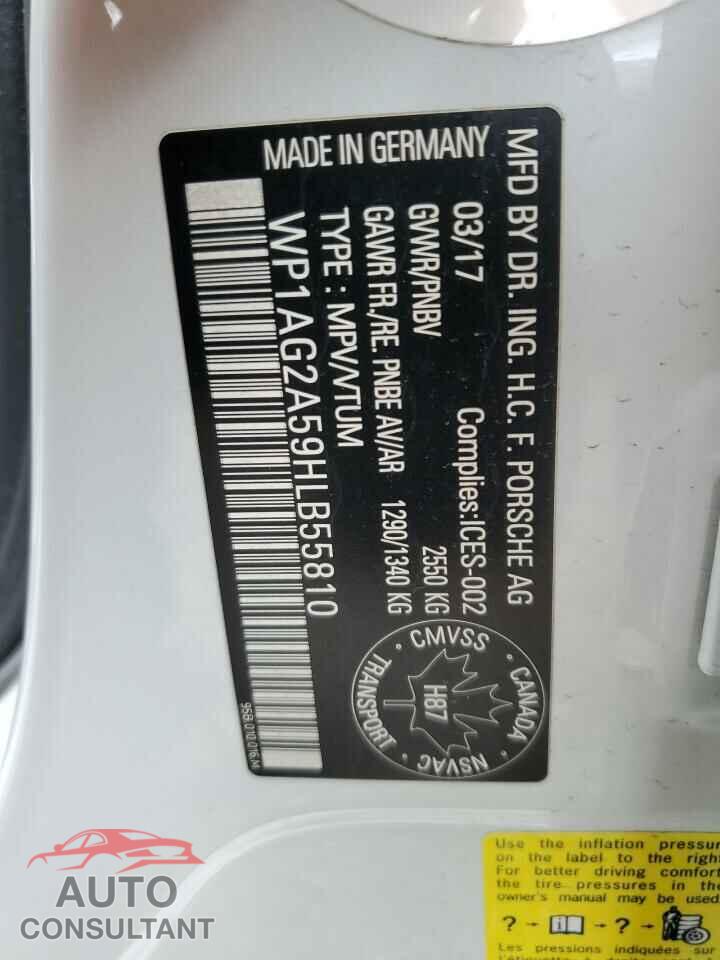 PORSCHE MACAN 2017 - WP1AG2A59HLB55810