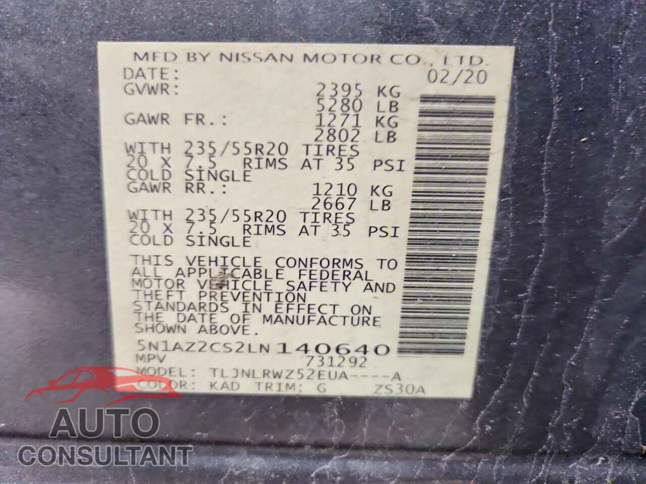 NISSAN MURANO 2020 - 5N1AZ2CS2LN140640